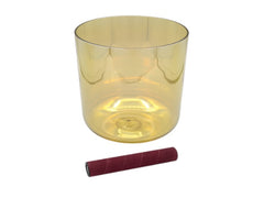 Sela Percussion 6.25” Infinity Crystal Singing Bowl in E4 432 Hz Sand Yellow