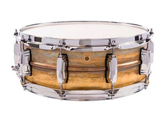 Caisse claire phonétique Ludwig 5x14 en laiton brut